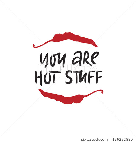 Hand drawn phrase with chili pepper Hand drawn phrase with chili pepper 126252889