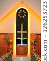 Beautiful stained glass church 126253723
