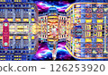 A different world of mirror reflections: "A cityscape made from a photo in watercolor style" 126253920
