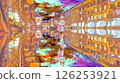 A different world of mirror reflections: "A cityscape made from a photo in watercolor style" 126253921