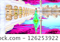A different world of mirror reflections: "A cityscape made from a photo in watercolor style" 126253922