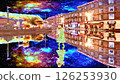 A different world of mirror reflections: "A cityscape made from a photo in watercolor style" 126253930