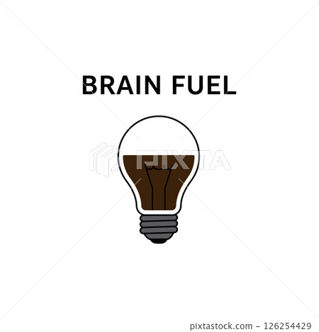 Lightbulb with Coffee Brain Fuel Concept Vector Illustration for T-shirt and Print Projects 126254429