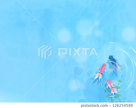 金魚游泳夏天形象的背景插圖 金魚游泳夏天形象的背景插圖 126254589