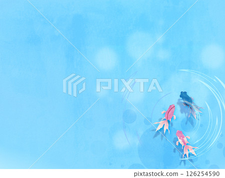 金魚游泳夏天形象的背景插圖 126254590