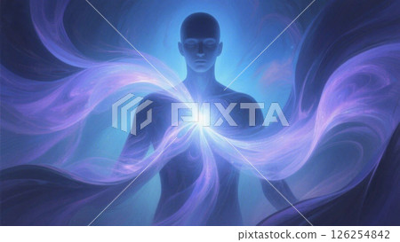 Energy vibrations coming from the chest Energy vibrations coming from the chest 126254842