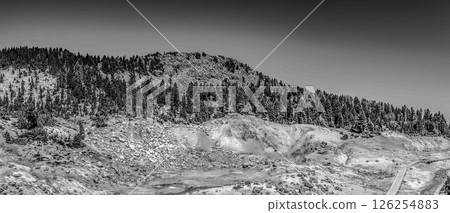 Overlook of Bumpass Hell hydrothermal area at Lassen Volcanic National Park, California, USA 126254883
