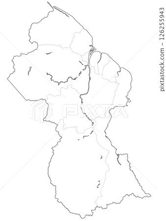 Blank map Guyana 126255943