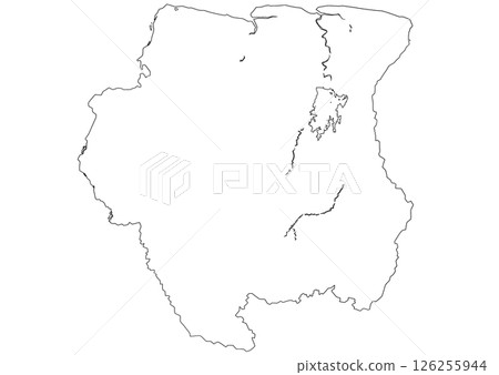 Blank map of Suriname 126255944