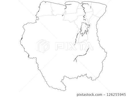 Blank map of Suriname 126255945