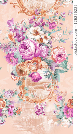 Inspiring Hand Crafted Curly and Floral Motif Art Inspiring Hand Crafted Curly and Floral Motif Art 126256225