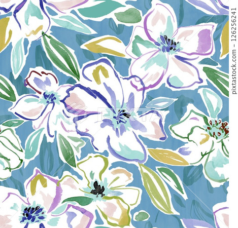 Inspiring Hand Crafted Curly and Floral Motif Art 126256241