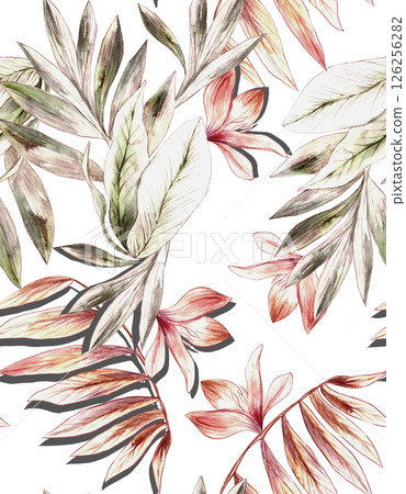 Stunning Hand Illustrated Floral Scroll Pattern Pieces 126256282