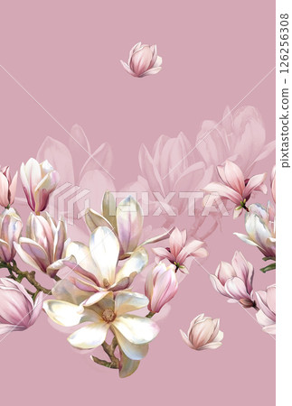 Stunning Hand Illustrated Floral Scroll Pattern Pieces Stunning Hand Illustrated Floral Scroll Pattern Pieces 126256308