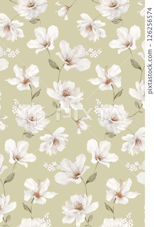 Masterful Handmade Floral Scroll Pattern Artworks 126256574