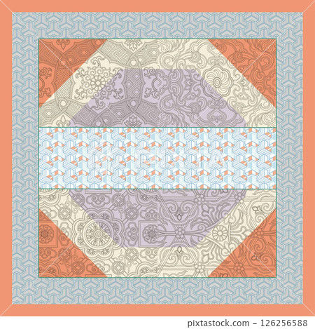 Masterful Handmade Floral Scroll Pattern Artworks 126256588