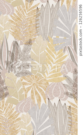 Masterful Handmade Floral Scroll Pattern Artworks 126256596