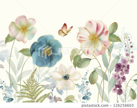 Masterful Handmade Floral Scroll Pattern Artworks 126256603