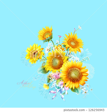 Poetic Hand Illustrated Floral and Curly Patterns 126256943