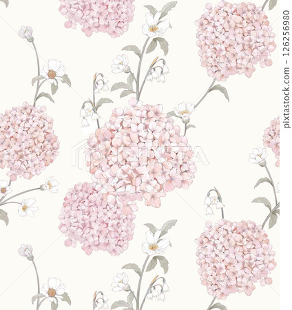 Dainty Hand Rendered Flower and Scroll Motif Sketches 126256980