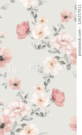 Dainty Hand Rendered Flower and Scroll Motif Sketches 126257011