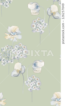 Lyrical Hand Crafted Curly Floral Pattern Graphics 126257049
