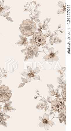 Lyrical Hand Crafted Curly Floral Pattern Graphics Lyrical Hand Crafted Curly Floral Pattern Graphics 126257055
