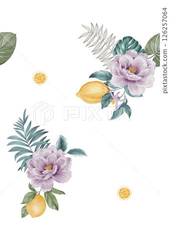 Lyrical Hand Crafted Curly Floral Pattern Graphics 126257064