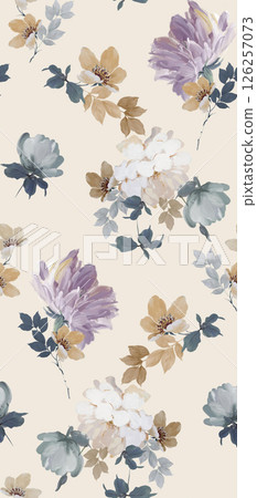 Lyrical Hand Crafted Curly Floral Pattern Graphics 126257073