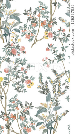 Lyrical Hand Crafted Curly Floral Pattern Graphics 126257083