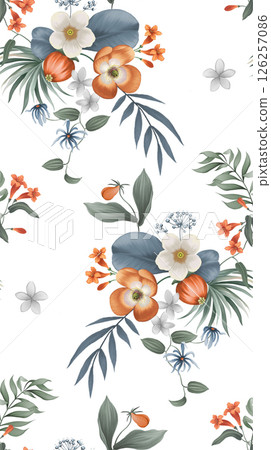 Lyrical Hand Crafted Curly Floral Pattern Graphics 126257086