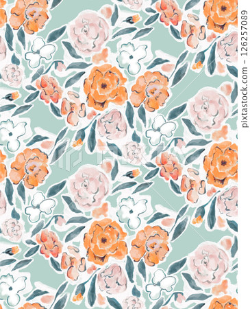 Lyrical Hand Crafted Curly Floral Pattern Graphics Lyrical Hand Crafted Curly Floral Pattern Graphics 126257089