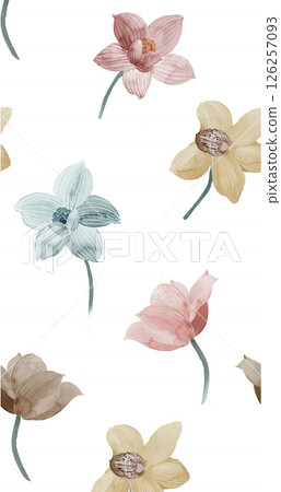 Lyrical Hand Crafted Curly Floral Pattern Graphics 126257093