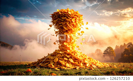 Pantone chips splashing like tornado. Background concept. Generated Image 126257210