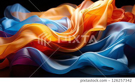 Silk fabric absorbing coloured inks Background. Generated Image 126257342
