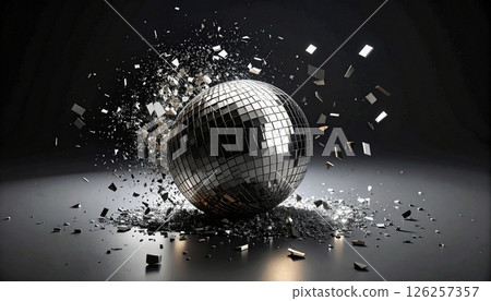 disco ball shattering Background. Generated Image 126257357