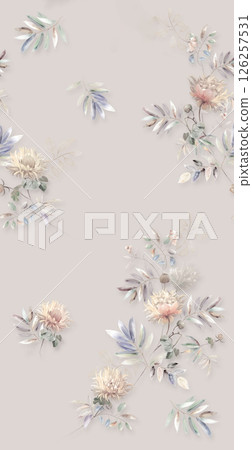 Dramatic Hand Illustrated Curly and Floral Works 126257531