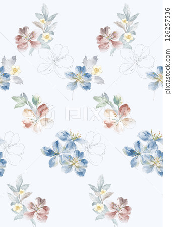 Dramatic Hand Illustrated Curly and Floral Works 126257536