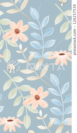 Dramatic Hand Illustrated Curly and Floral Works 126257539