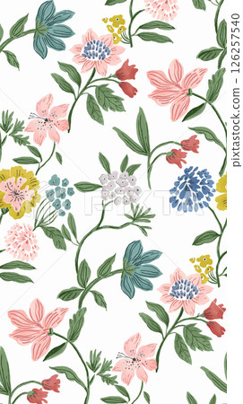 Dramatic Hand Illustrated Curly and Floral Works 126257540