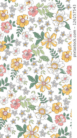 Dramatic Hand Illustrated Curly and Floral Works 126257543