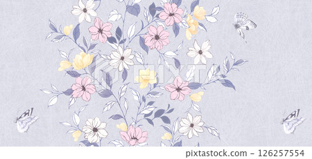 Dramatic Hand Illustrated Curly and Floral Works 126257554