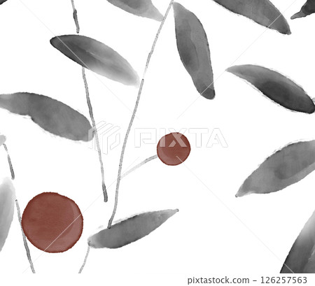 Dramatic Hand Illustrated Curly and Floral Works 126257563