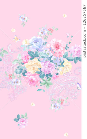 Dramatic Hand Illustrated Curly and Floral Works 126257567