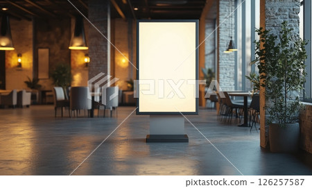 Showcasing digital advertising space urban environment blank billboard modern minimalist design contemporary viewpoint for marketing impact 126257587