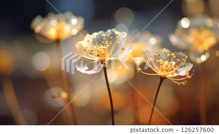 X ray of flowers pastel colour Background. Generated Image 126257600