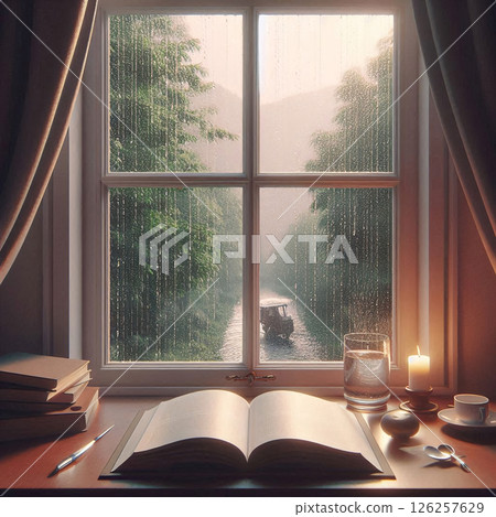 The sound of rain and overlapping pages 126257629