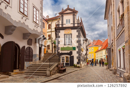 Old Town Street in Cesky Krumlov, Czech Republic 126257892