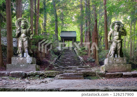 Kunisaki-jima Bokoji Temple Nioh的雕像 126257900
