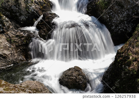Sankai Falls in early spring 126257938